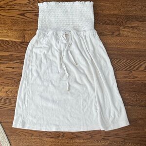 Juicy Couture White Smocked Strapless Tube Dress